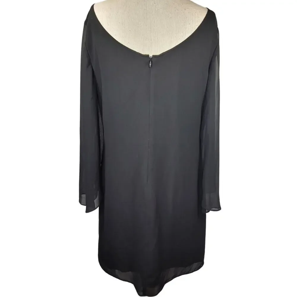 Black Cocktail Dress with Infinity Scarf Size Small